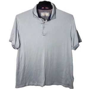 Ted Baker Polo Shirt Mens Sz 5 Knit Geometric Short Sleeve Stretch Casual